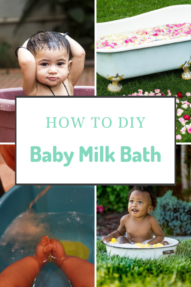 pin with 4 photos of baby baths and one title